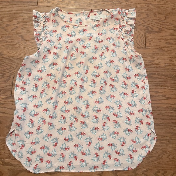 Ann Taylor Loft Pink Ruffle Sleeve Blouse - Picture 1 of 5